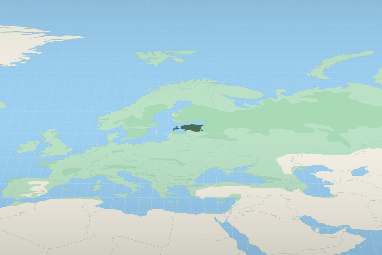 Estonia highlighted on a detailed map, geographic location of Estonia. vector