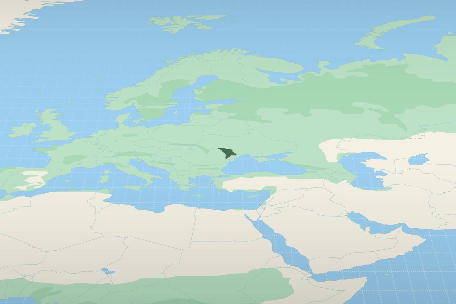 Moldova highlighted on a detailed map, geographic location of Moldova. vector