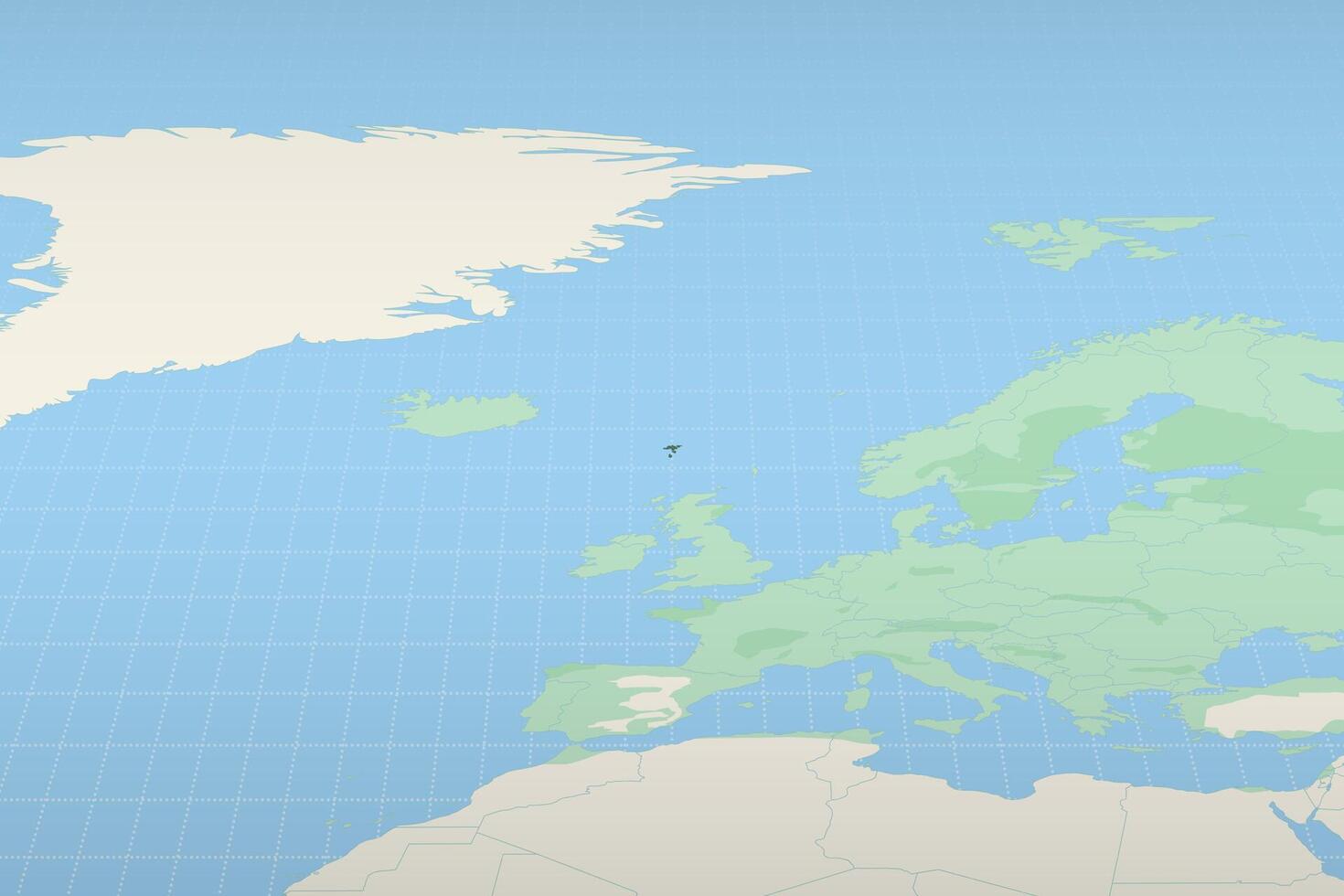 Faroe Islands highlighted on a detailed map, geographic location of Faroe Islands. vector
