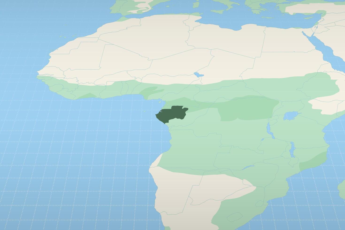 Gabon highlighted on a detailed map, geographic location of Gabon. vector
