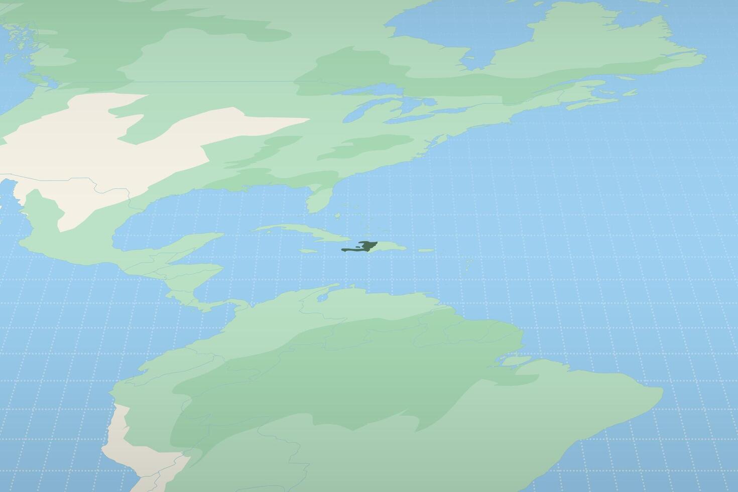 Haiti highlighted on a detailed map, geographic location of Haiti. vector