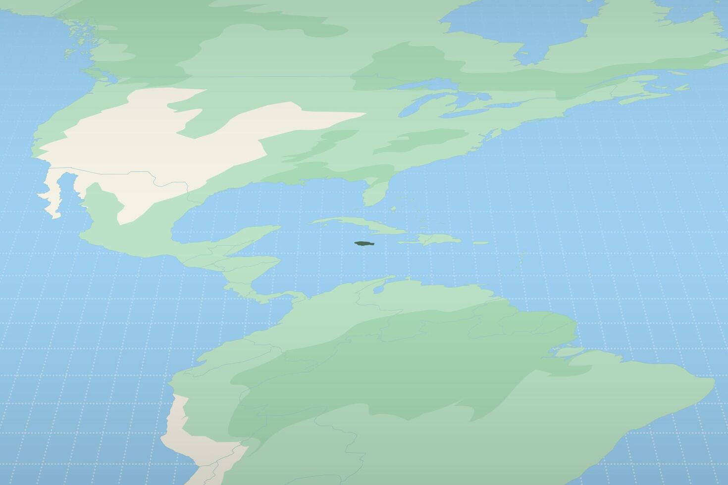 Jamaica highlighted on a detailed map, geographic location of Jamaica. vector