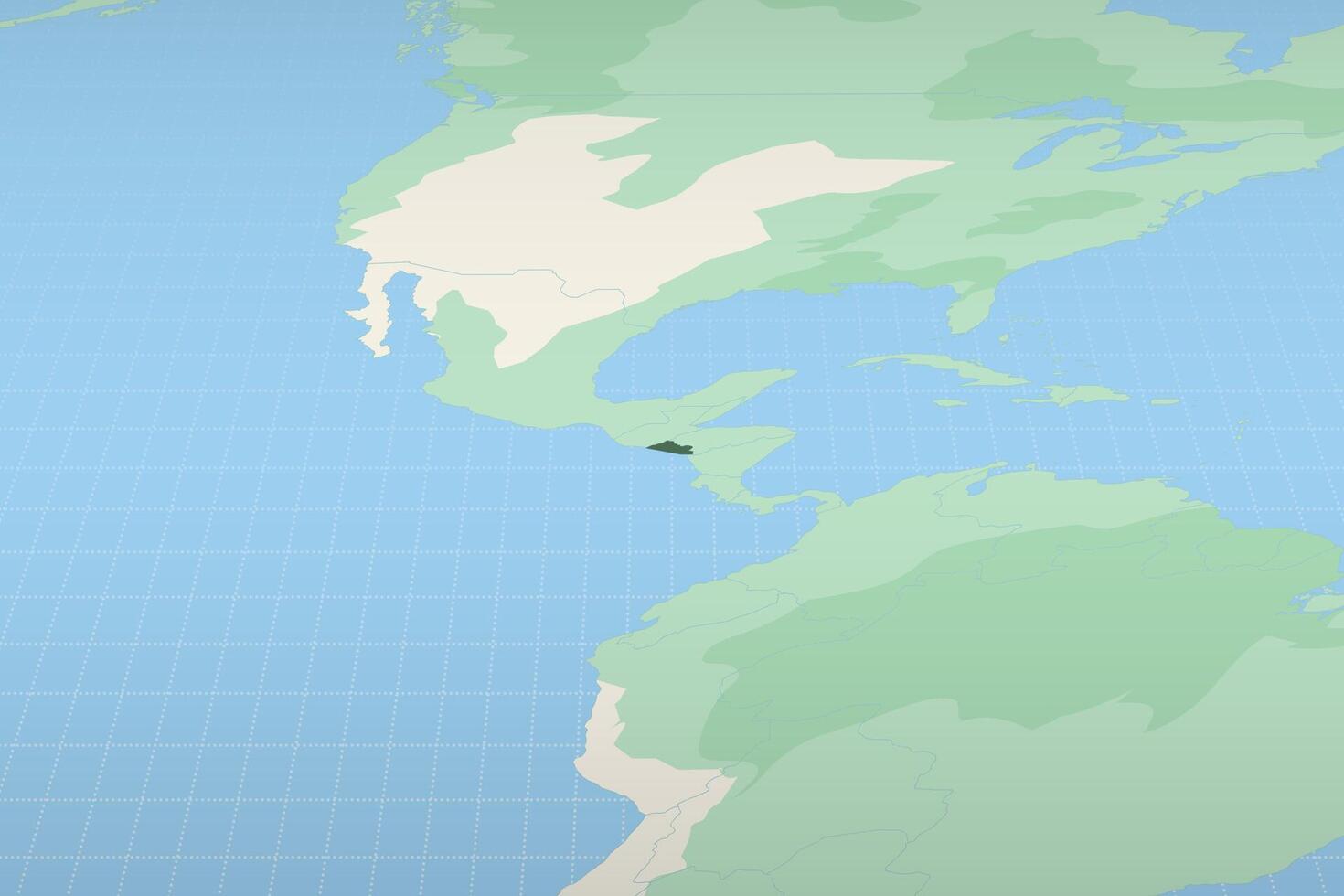 El Salvador highlighted on a detailed map, geographic location of El Salvador. vector