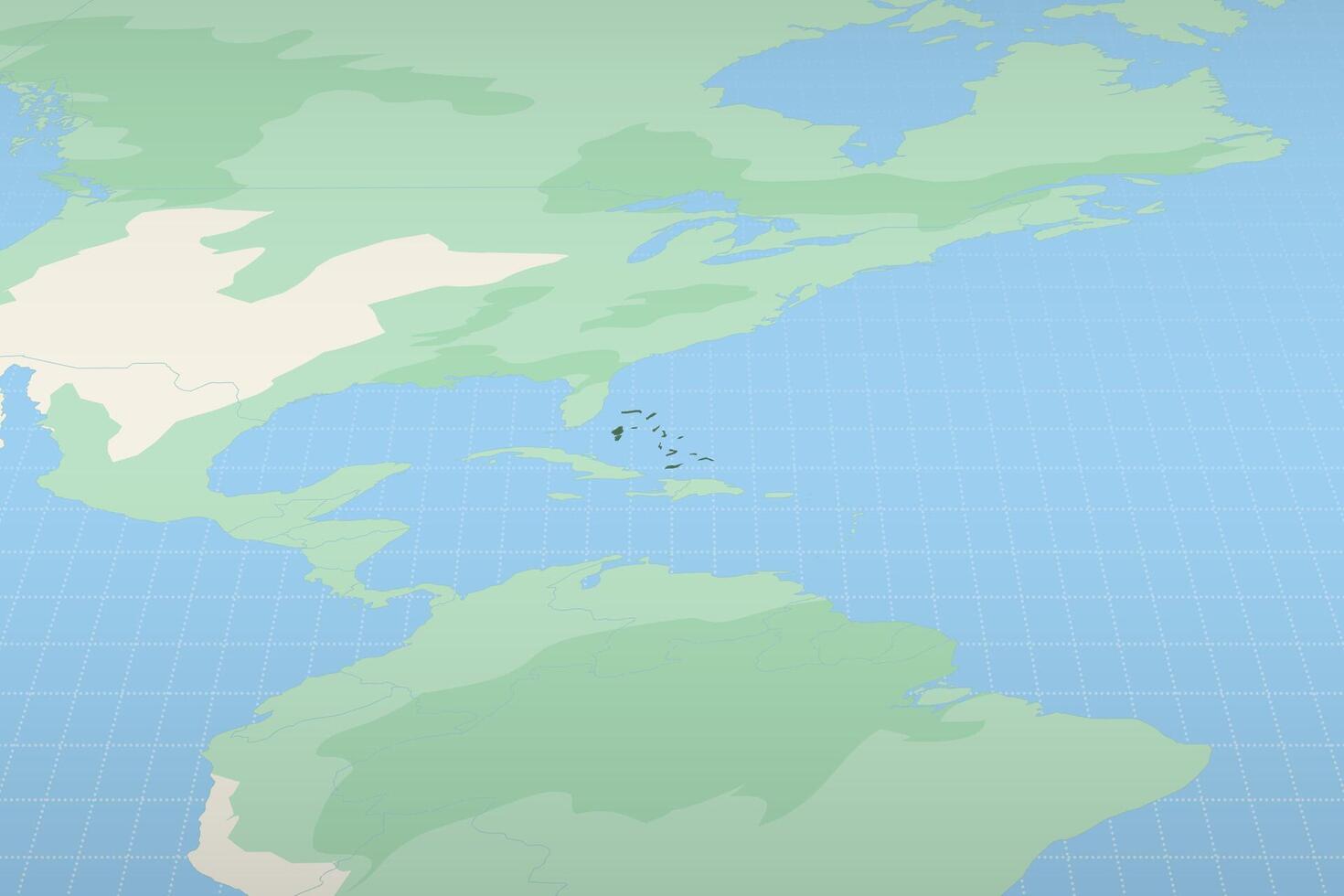 The Bahamas highlighted on a detailed map, geographic location of The Bahamas. vector