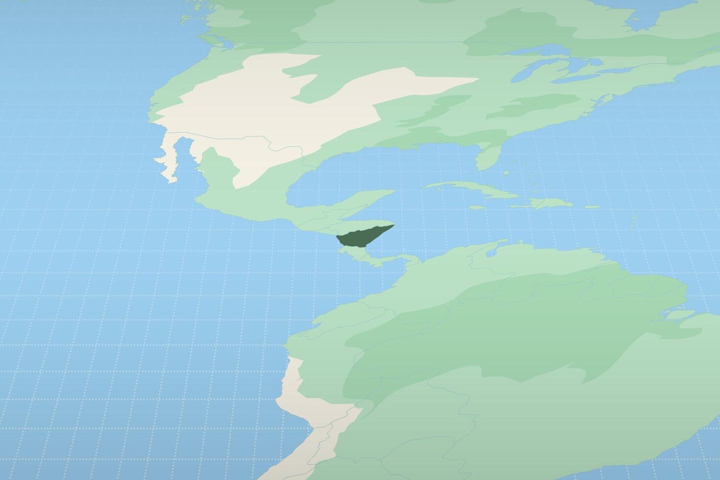 Nicaragua highlighted on a detailed map, geographic location of Nicaragua. vector