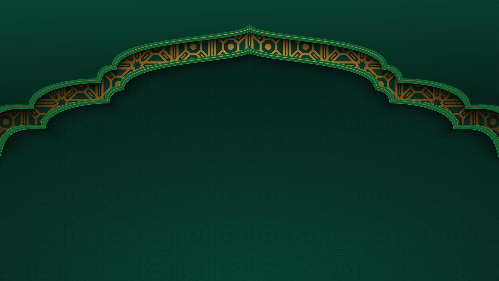 Islamic decorative background with green gradient technique vector