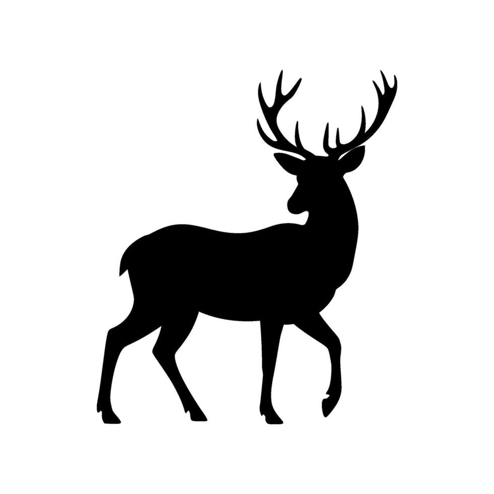 Illustration of a deer with antlers in profile vector