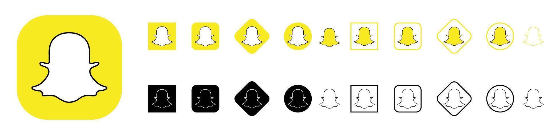 Snapchat Logo in Circle, Square, and Other Styles vector