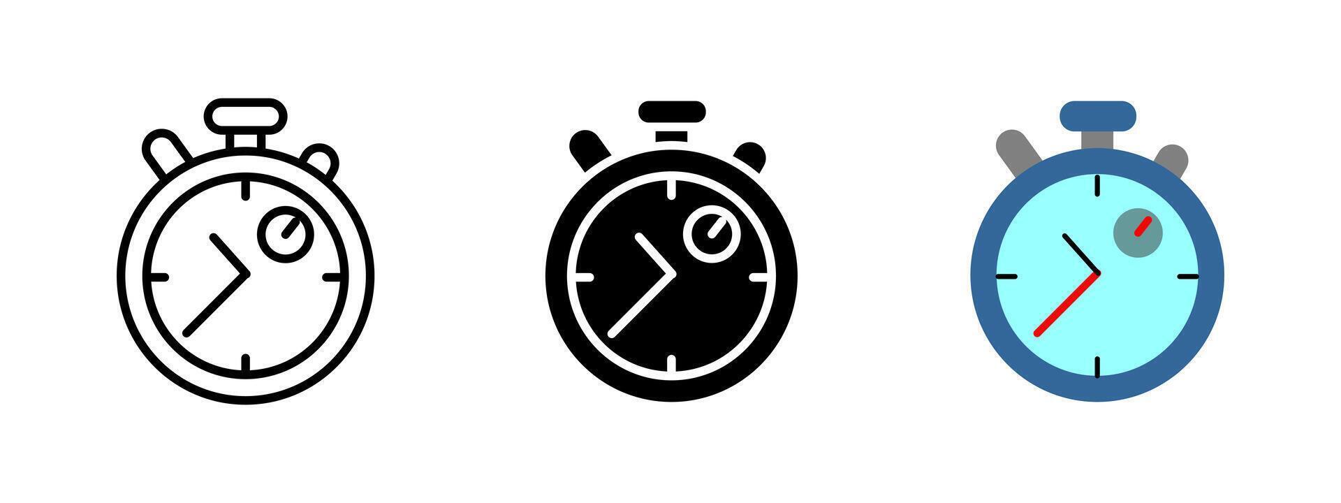 Stopwatch icon. Classic handheld timer with buttons and dial illustration. Tool for measuring short time intervals in sports or tasks. Precision timing and countdown device pictogram. vector