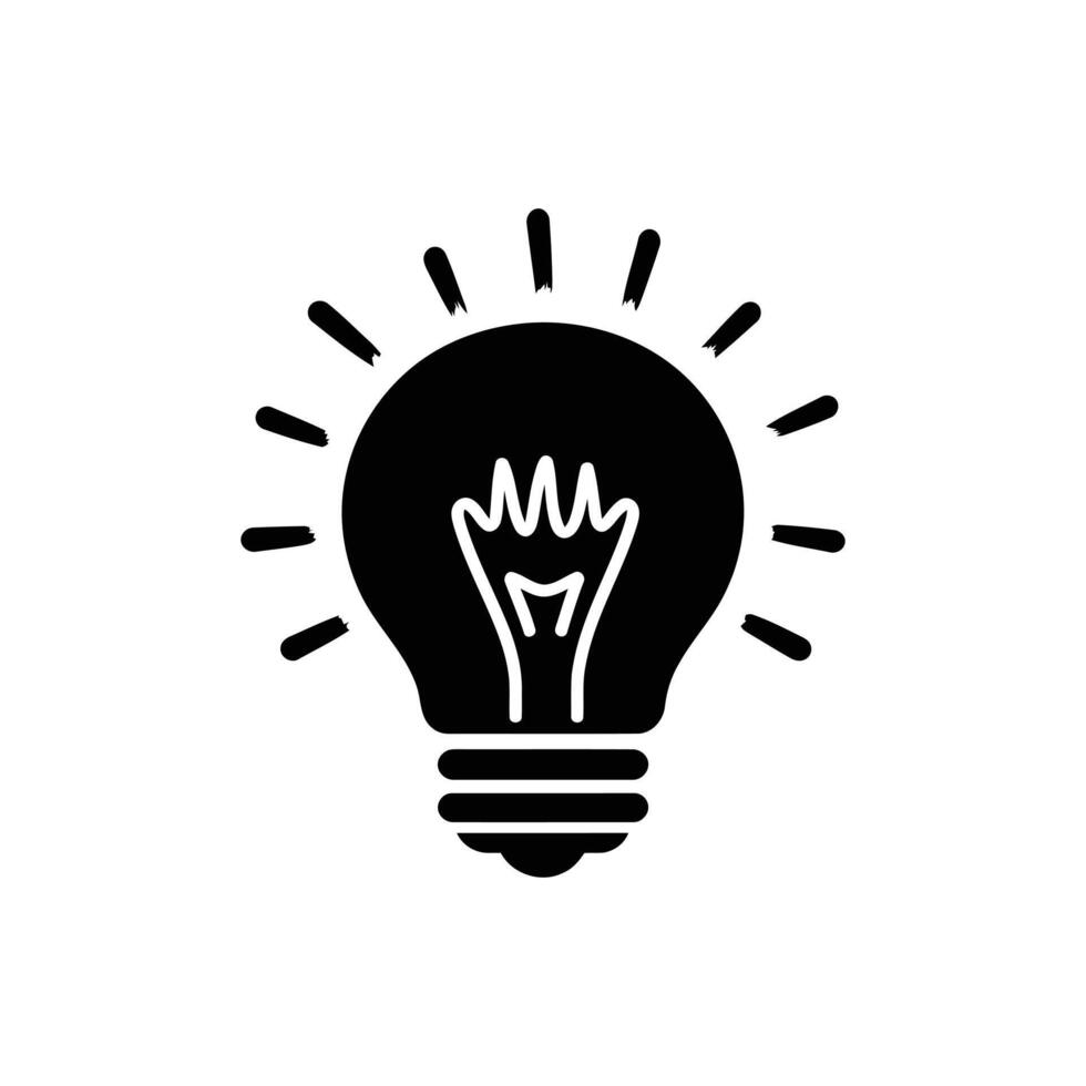 Light Bulb Idea Silhouette Innovation and Creative Icon Design vector