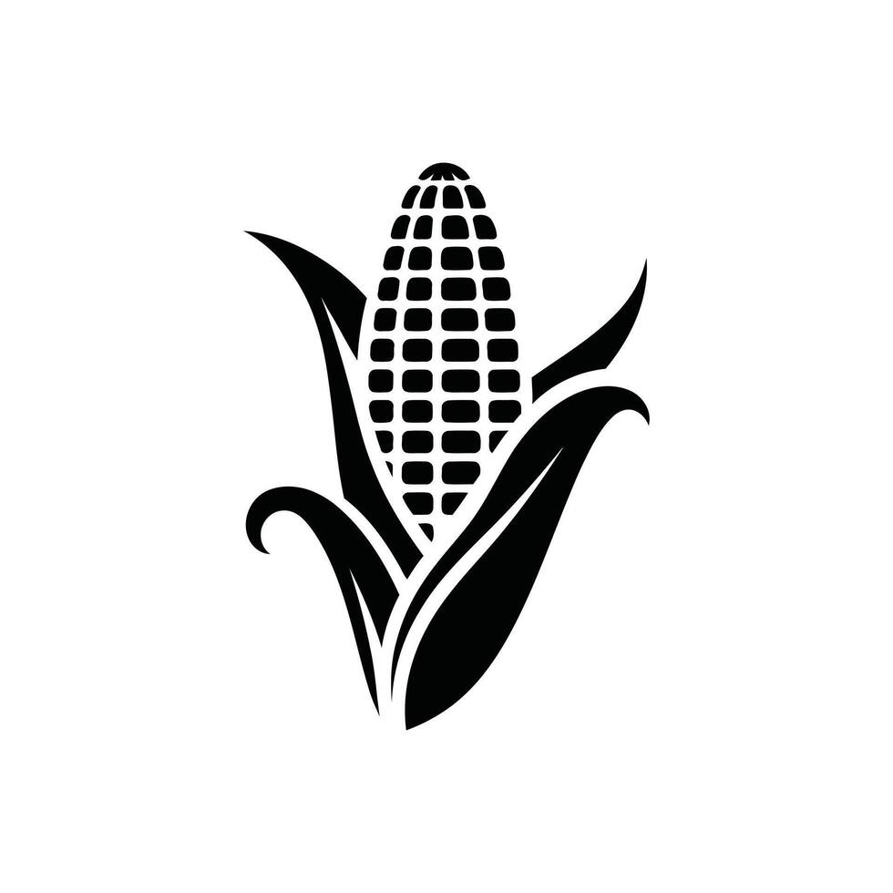 Corn Stalk Silhouette Icon Design Food Agriculture Concept vector