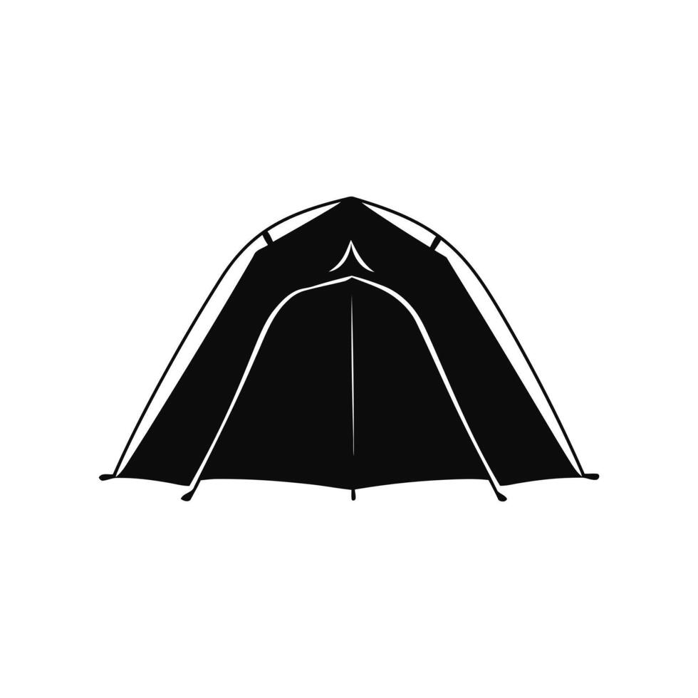 Minimalist Tent Silhouette Camping Outdoor Adventure Icon vector