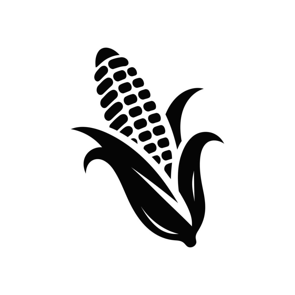 Black corn vegetable silhouette logo style design inspiration vector