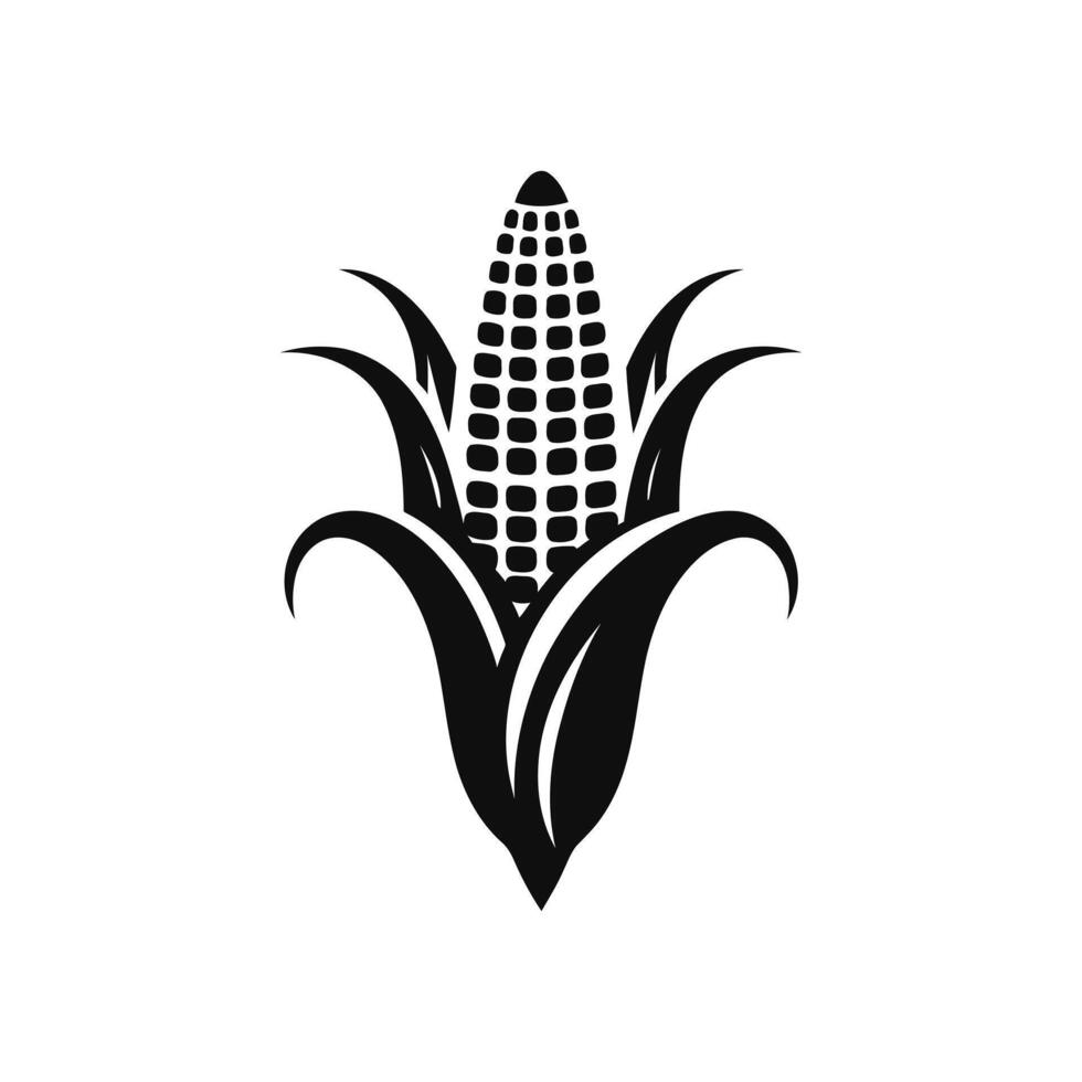 Minimalist Silhouette Corn Icon and Logo Style Design vector