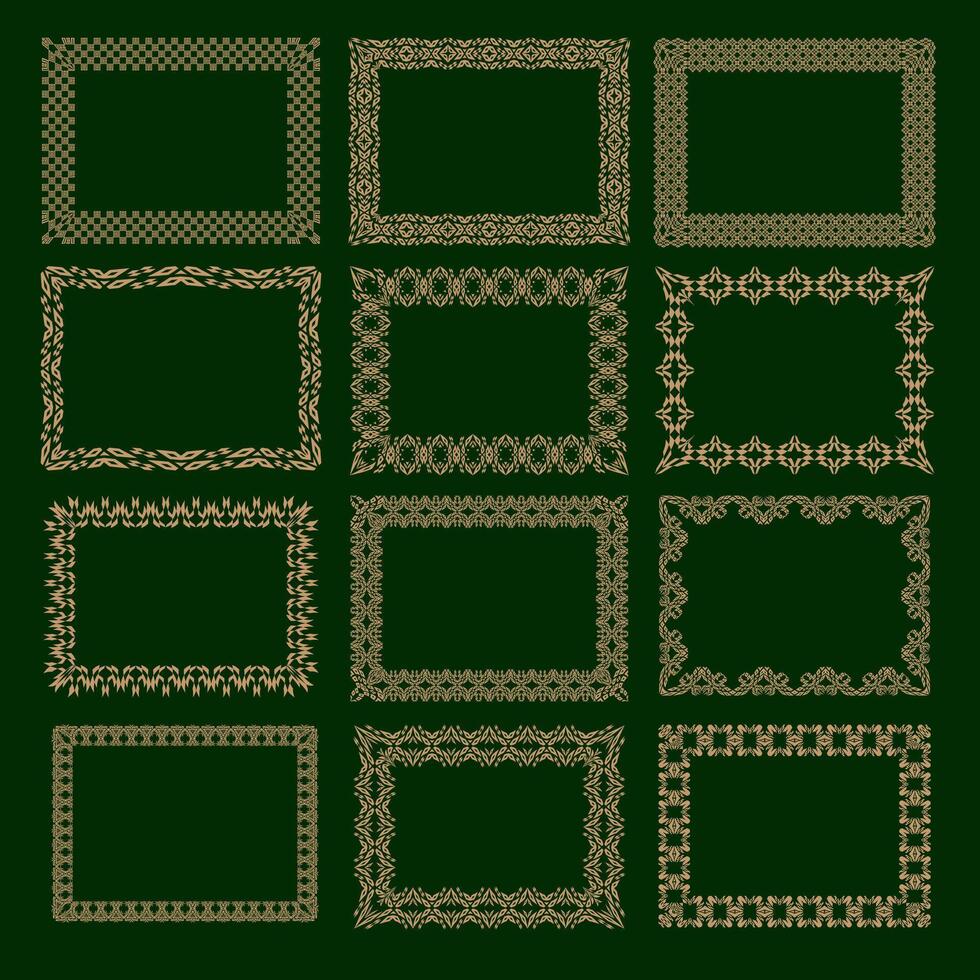 African geometric and abstract motifs pattern frame design vector