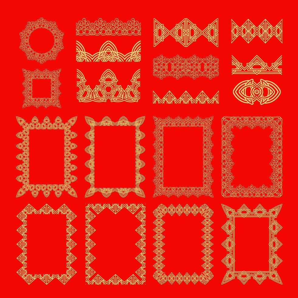 Traditional Chinese Ornament Motif Frame and Border vector