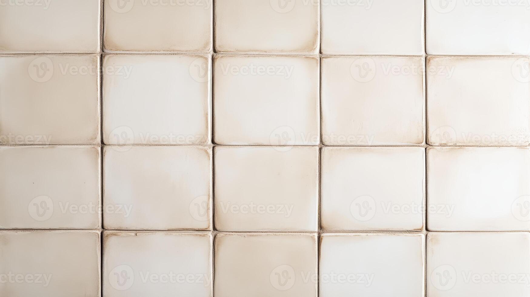 Cream textured ceramic tiles arranged in a grid pattern on a wall photo