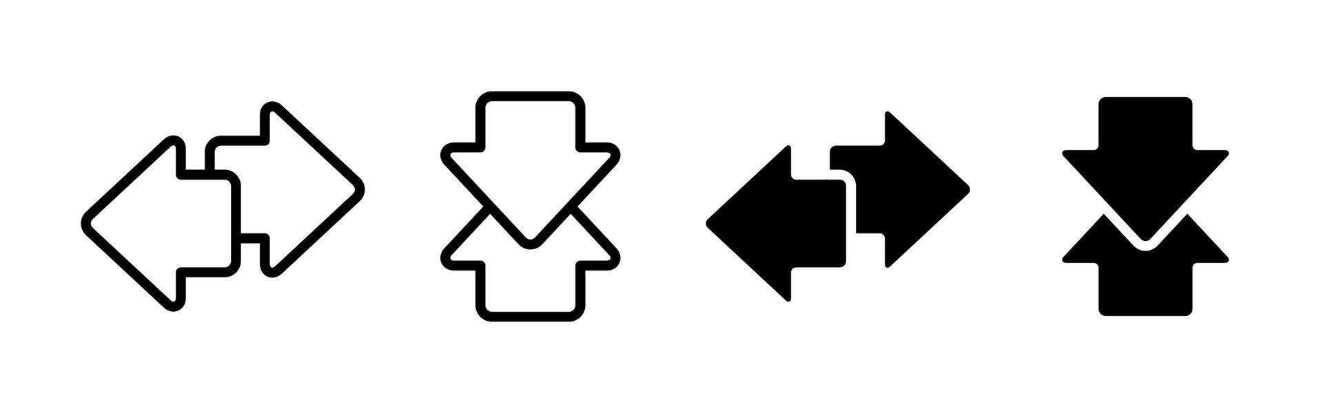 Switch arrows icon. Two bold arrows pointing in opposite directions illustration. Interface element symbol of exchange, transfer or toggle action in digital controls or navigation. vector