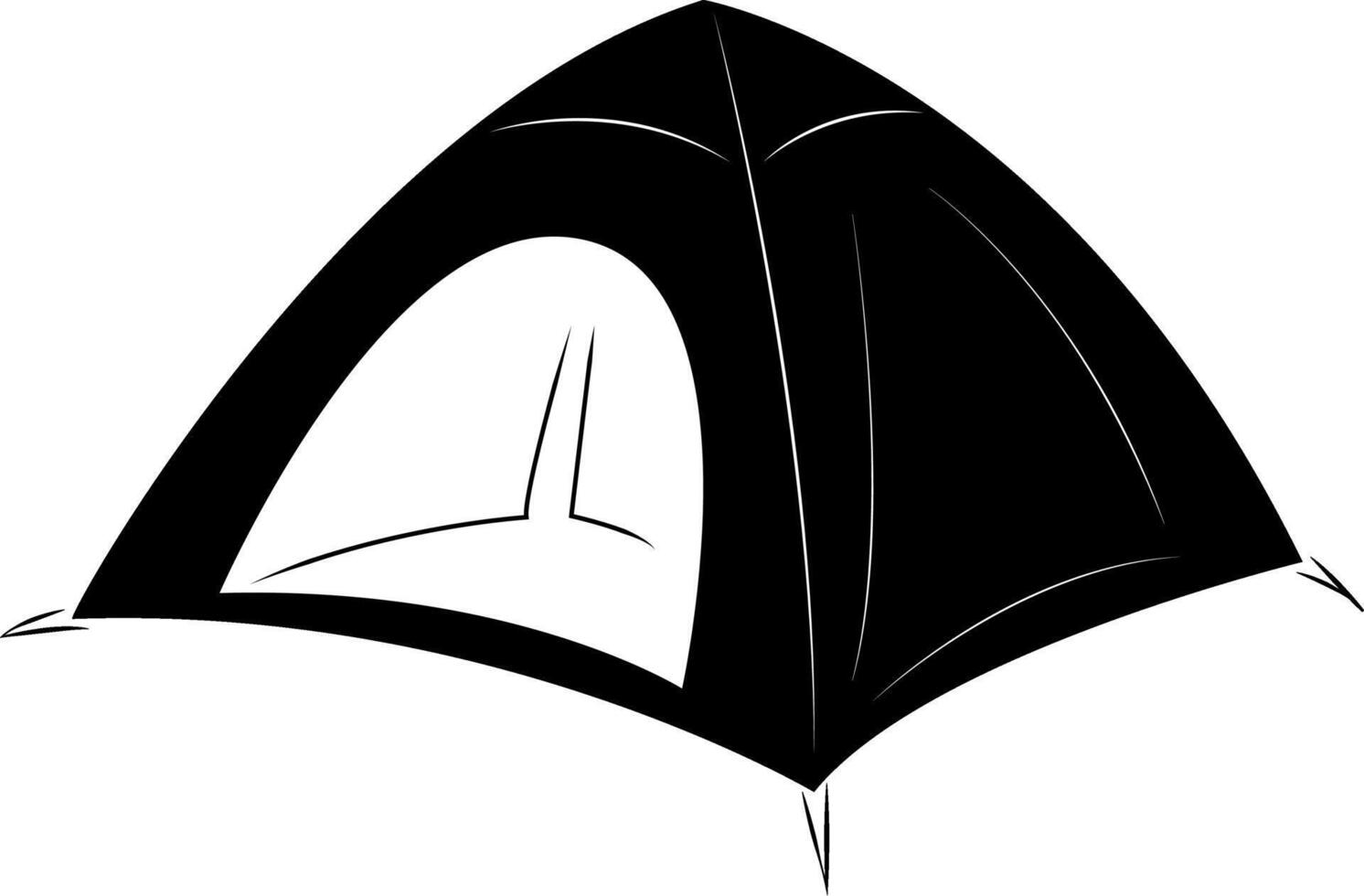Tent a portable outdoor shelter. Protection from rain, wind and insects. The tent is compact, easy to set up and transport. Adventures, travel and life in nature. Camping equipment. vector