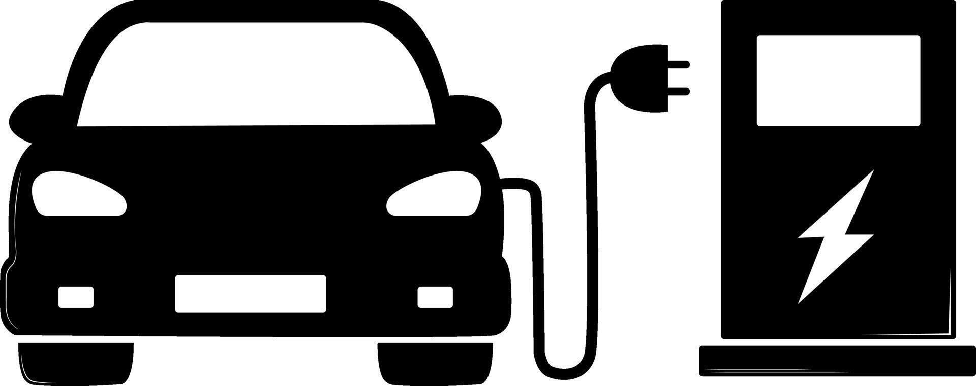 Charging station for an electric vehicle. A device designed to replenish the energy supply of batteries of electric vehicles. A symbol of environmentally friendly transport. vector