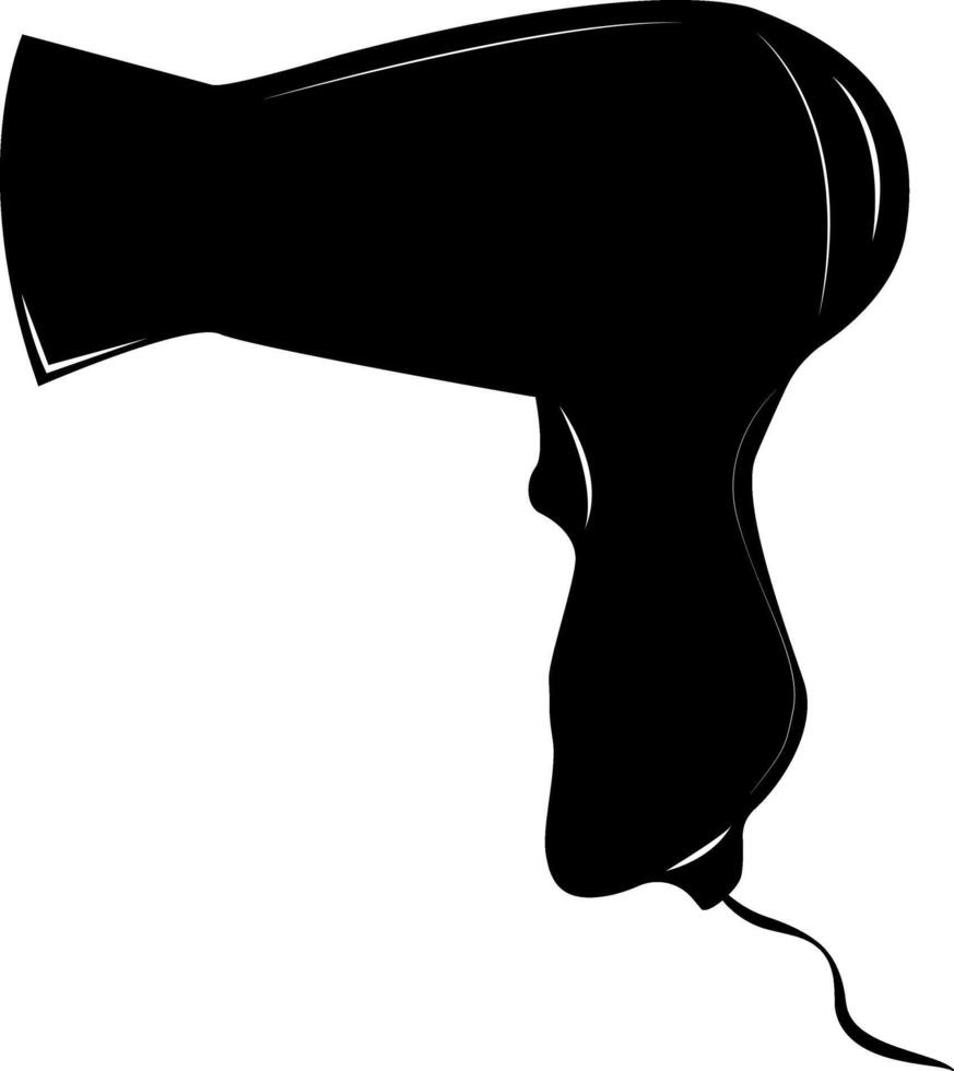 Hair dryer is an electric device designed for drying and styling hair using a stream of warm or hot air. Symbol of care, beauty and style. Adding volume and shaping hairstyles. vector