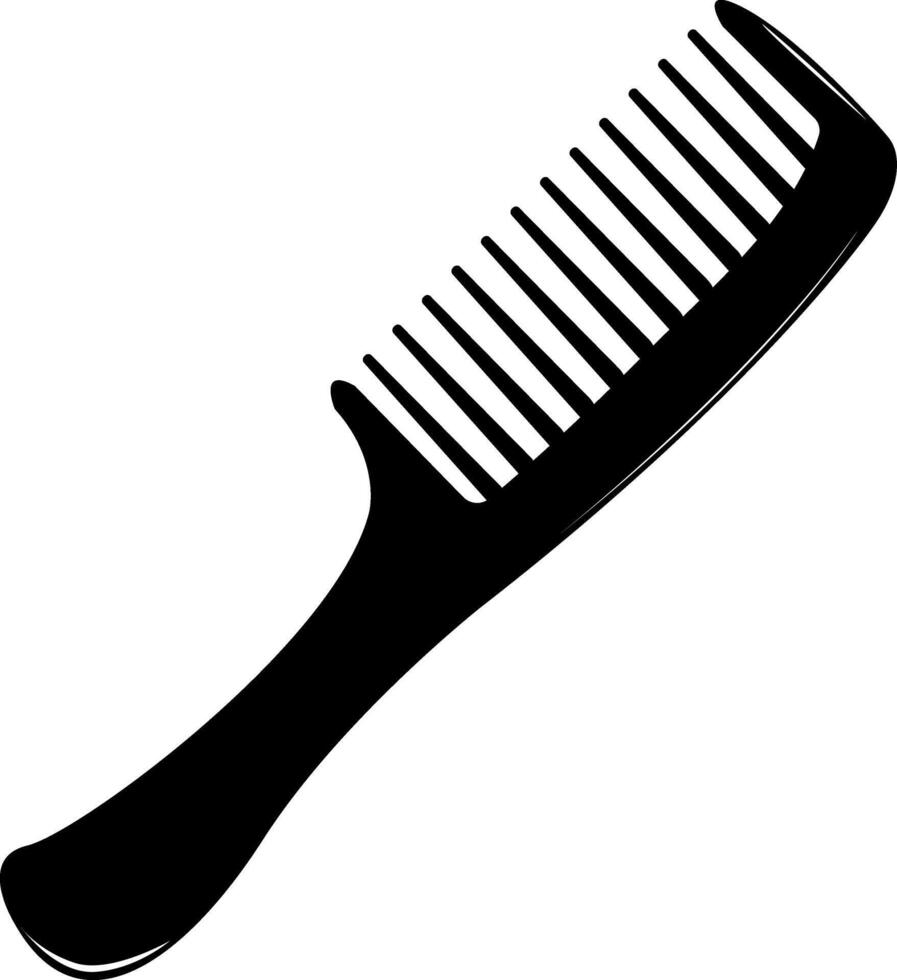 Hair comb. A comb is a tool for separating tangled strands, massaging the scalp and creating order in the hairstyle. Hair care. vector
