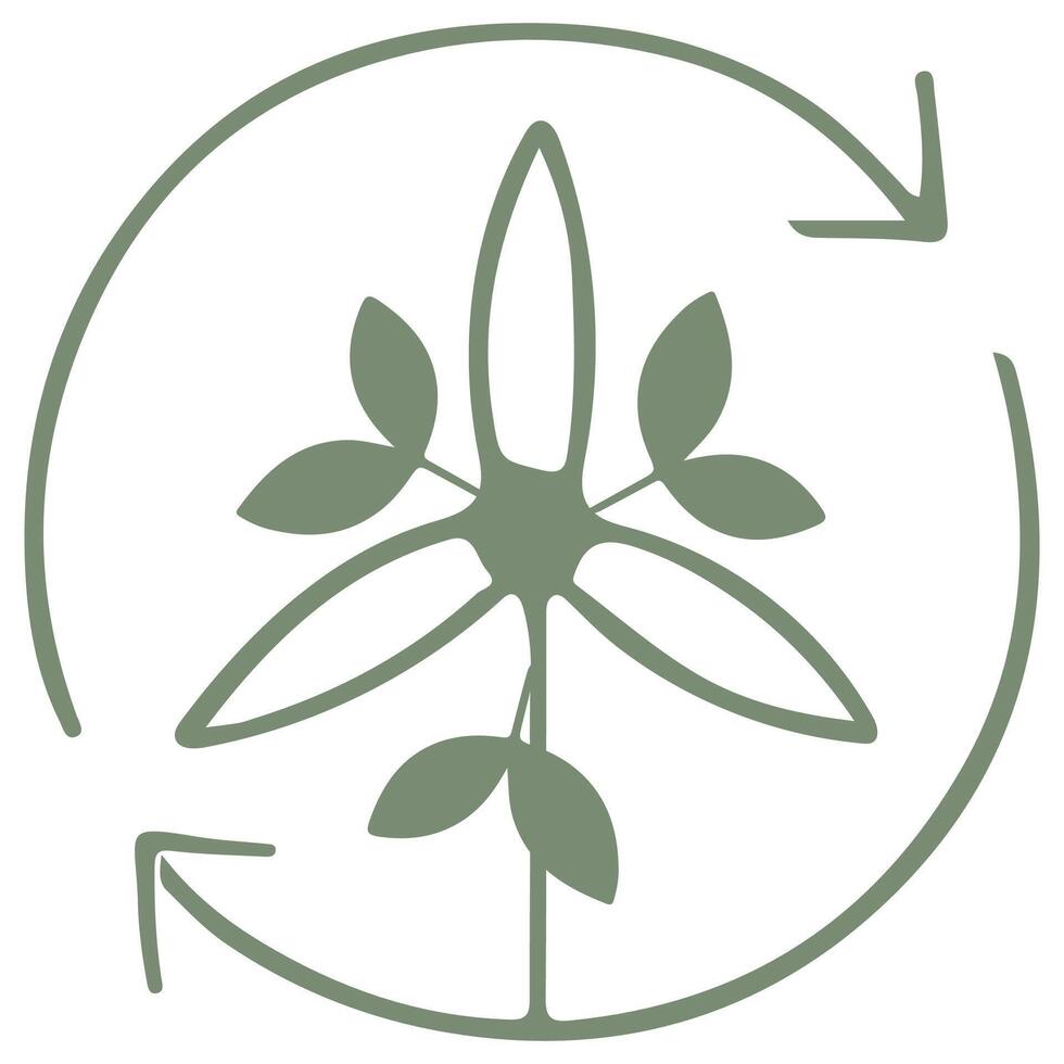 simple business icon of a windmill with a green leaf, meaning ecological energy production, the union of business and ecology vector