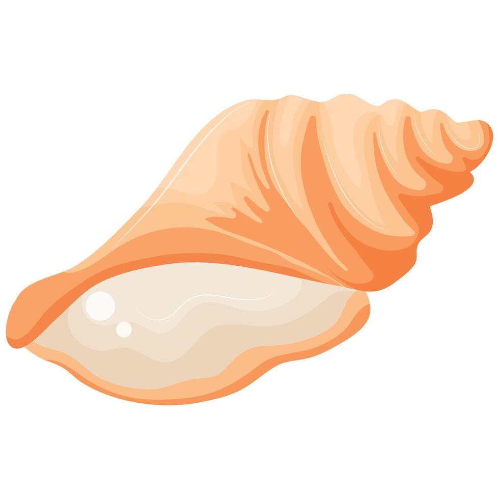 icon of a yellow mollusk shell from the bottom of the sea or ocean, for various summer or nautical designs vector