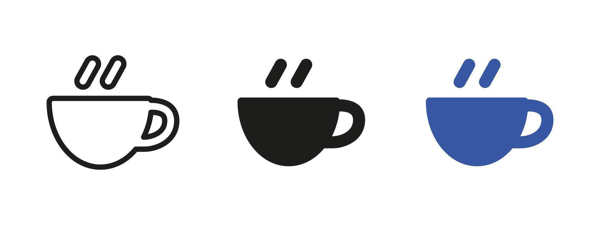 Coffee cup icon. Hot beverage in a steaming mug illustration. Symbol of warmth, relaxation and energy boost. Ideal for cafe menus, morning routine visuals and hospitality signage. vector