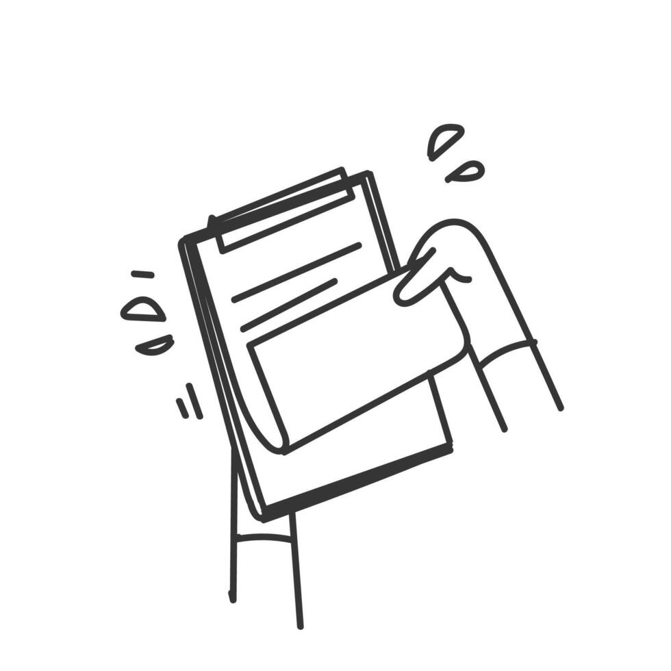 hand holding a clipboard with a piece of paper on it vector