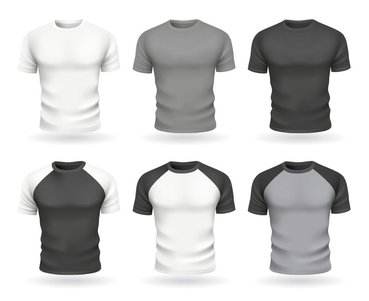 T shirt front and back mockup design illustration. vector