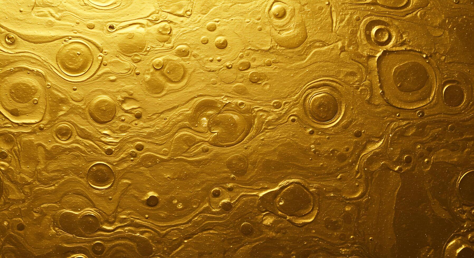 A gold surface with many bubbles and bubbles photo