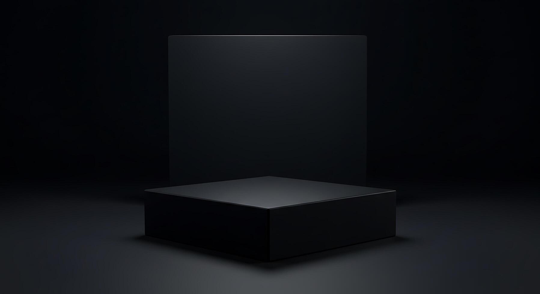 Black box with a square on a dark background photo