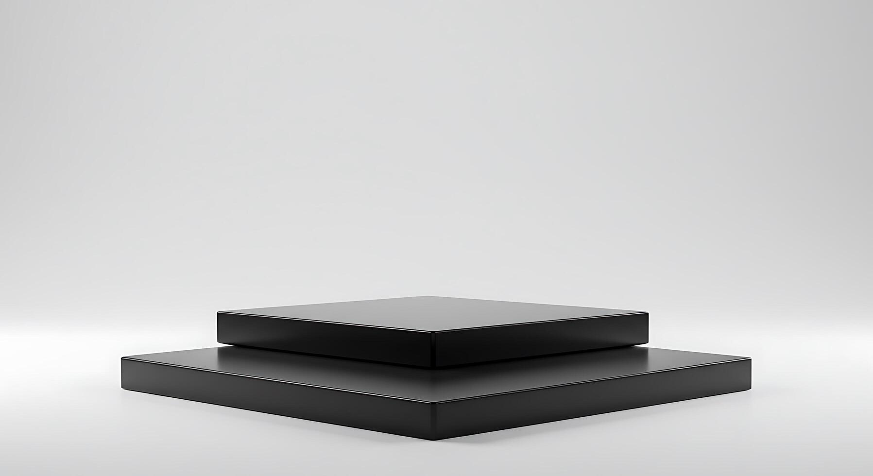 Black square box on white background 3d render photo