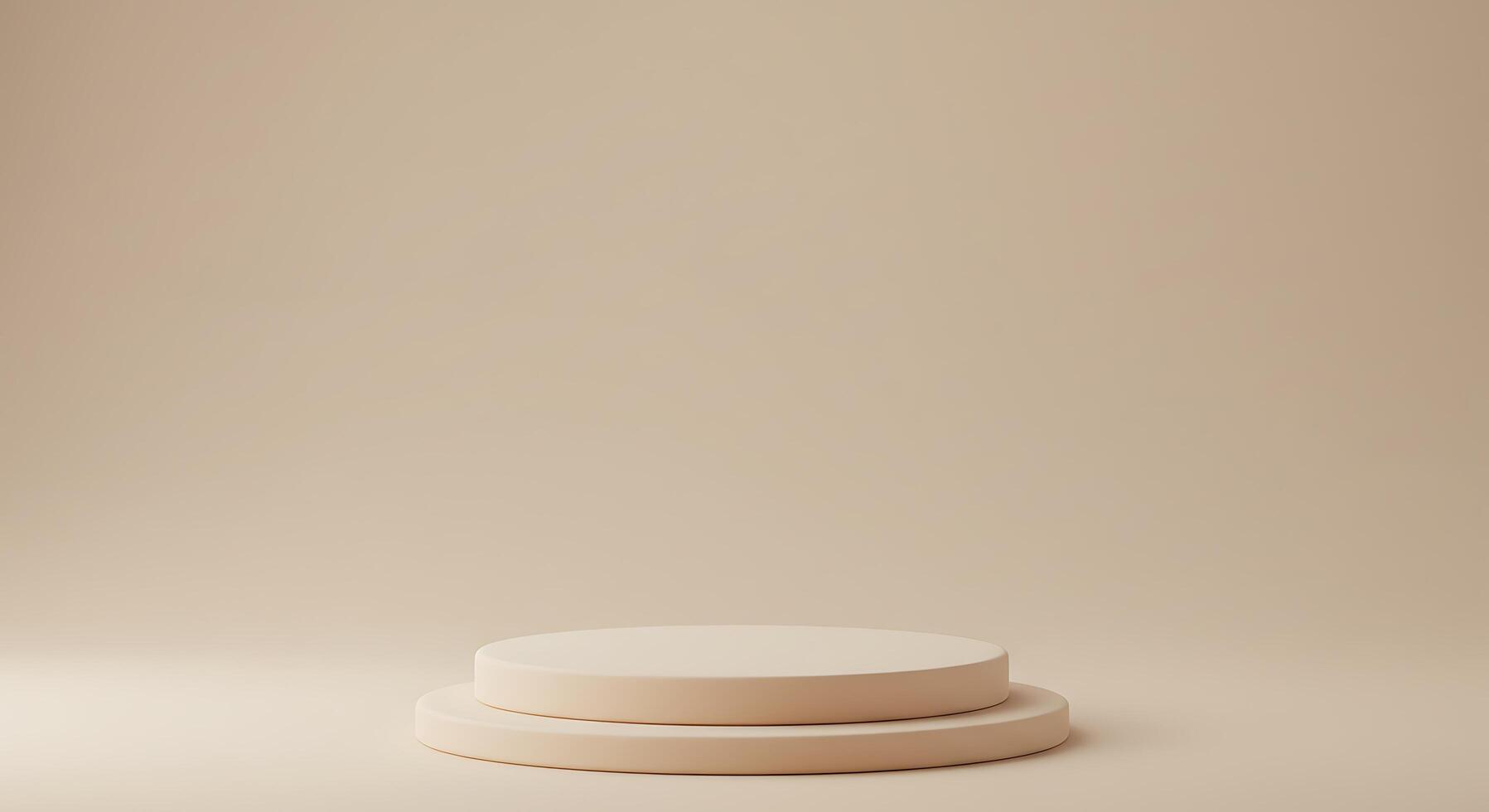 A white pedestal on a beige background photo