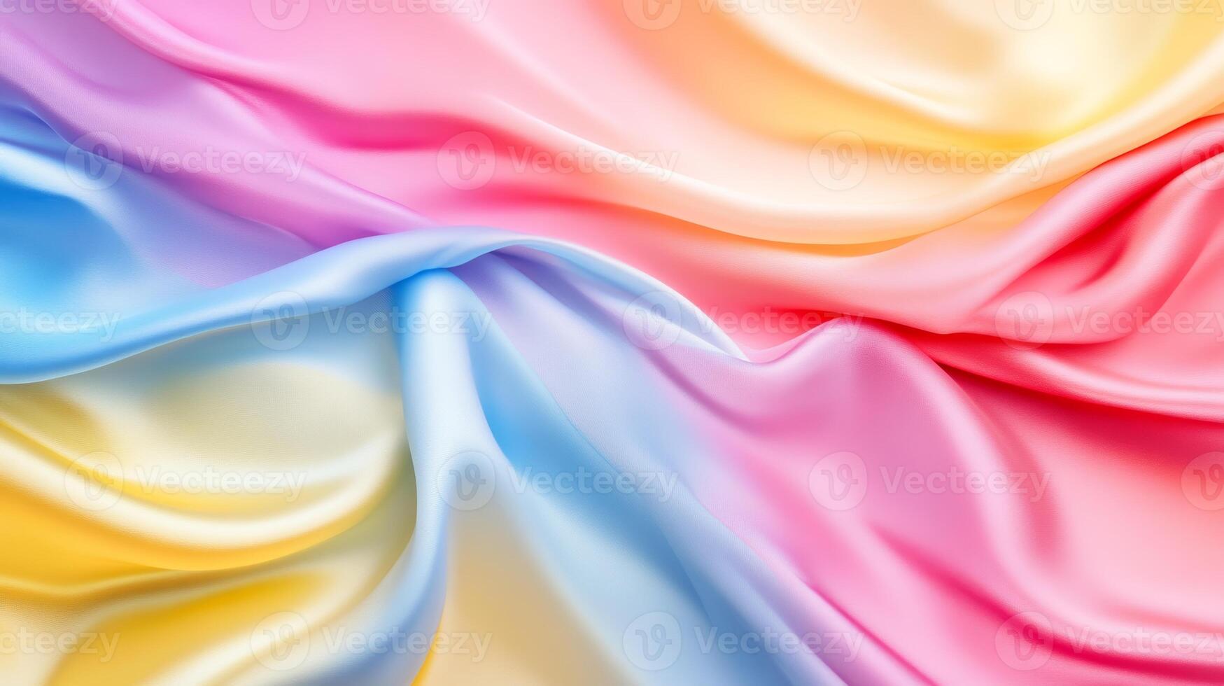 Colorful pastel silky fabric with soft waves in a gentle abstract pattern photo