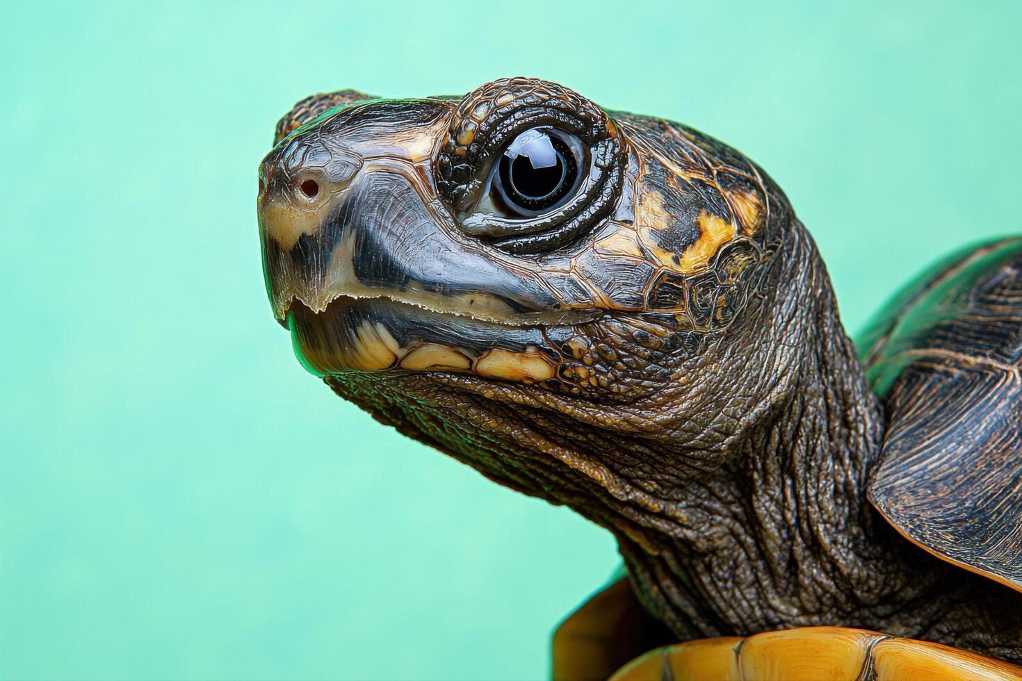 of a Turtle's Head, Detailed View of Scales and Eye photo