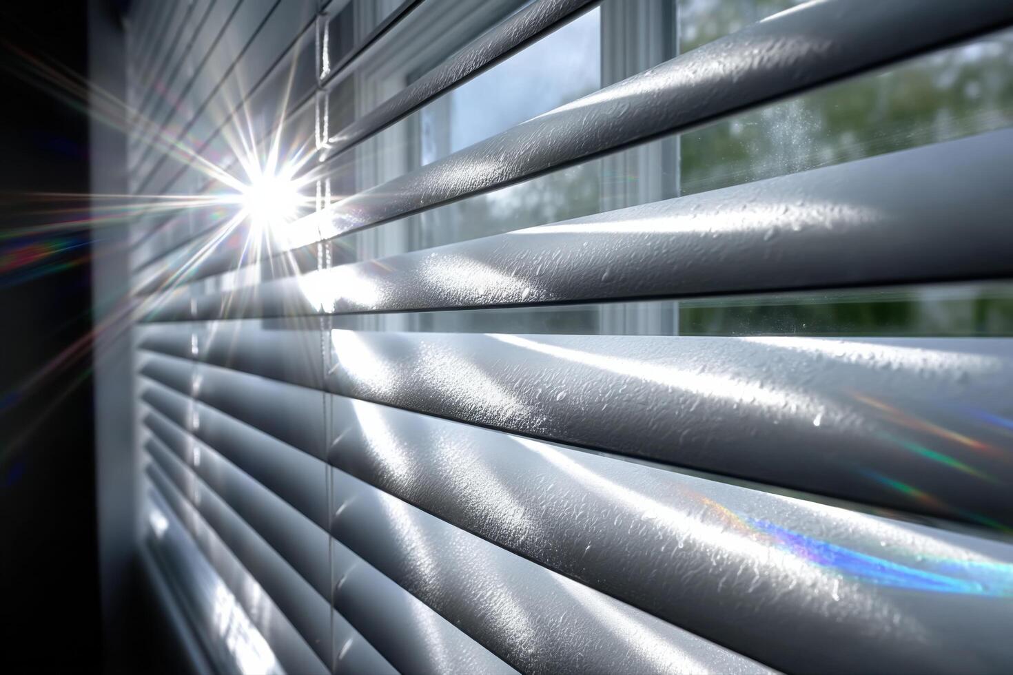 Sunlight Streams Through Modern Blinds A Glimpse of Interior Architecture photo