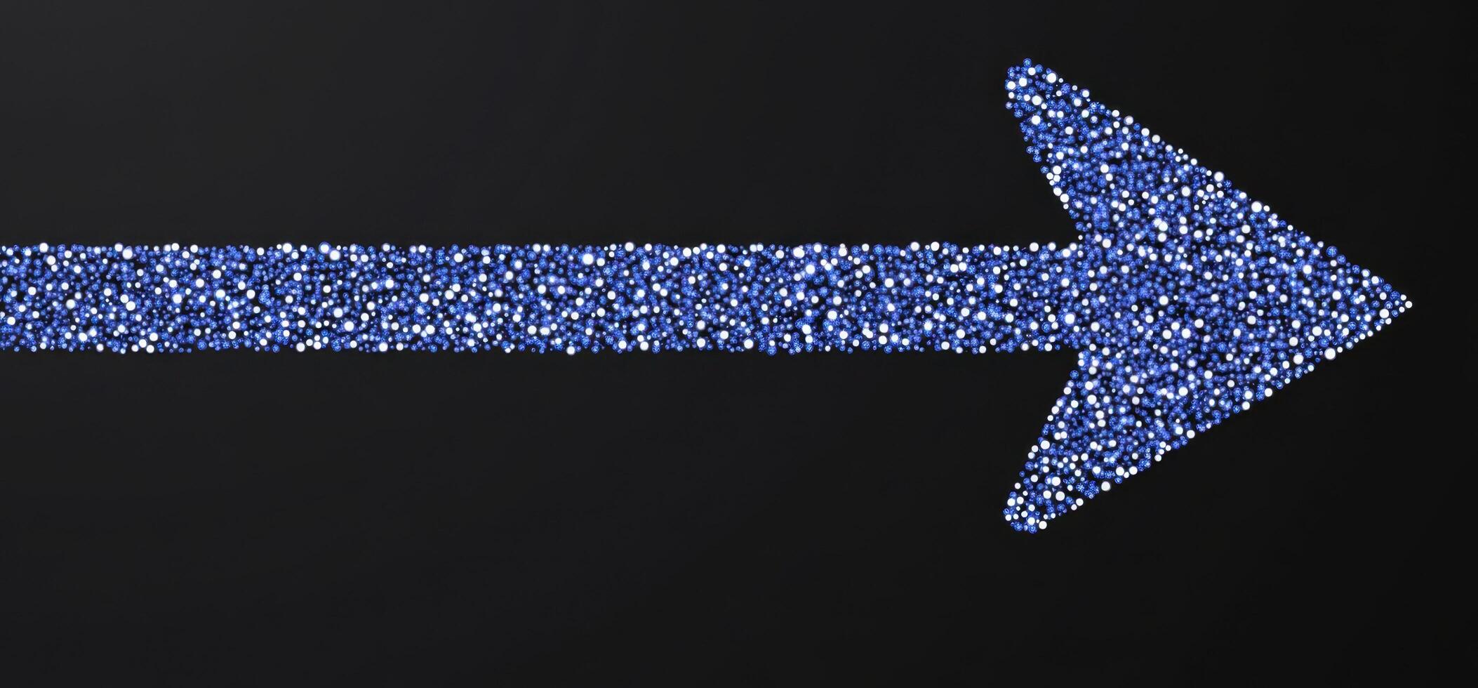 Abstract Arrow Design with Sparkling Blue and White Dots photo
