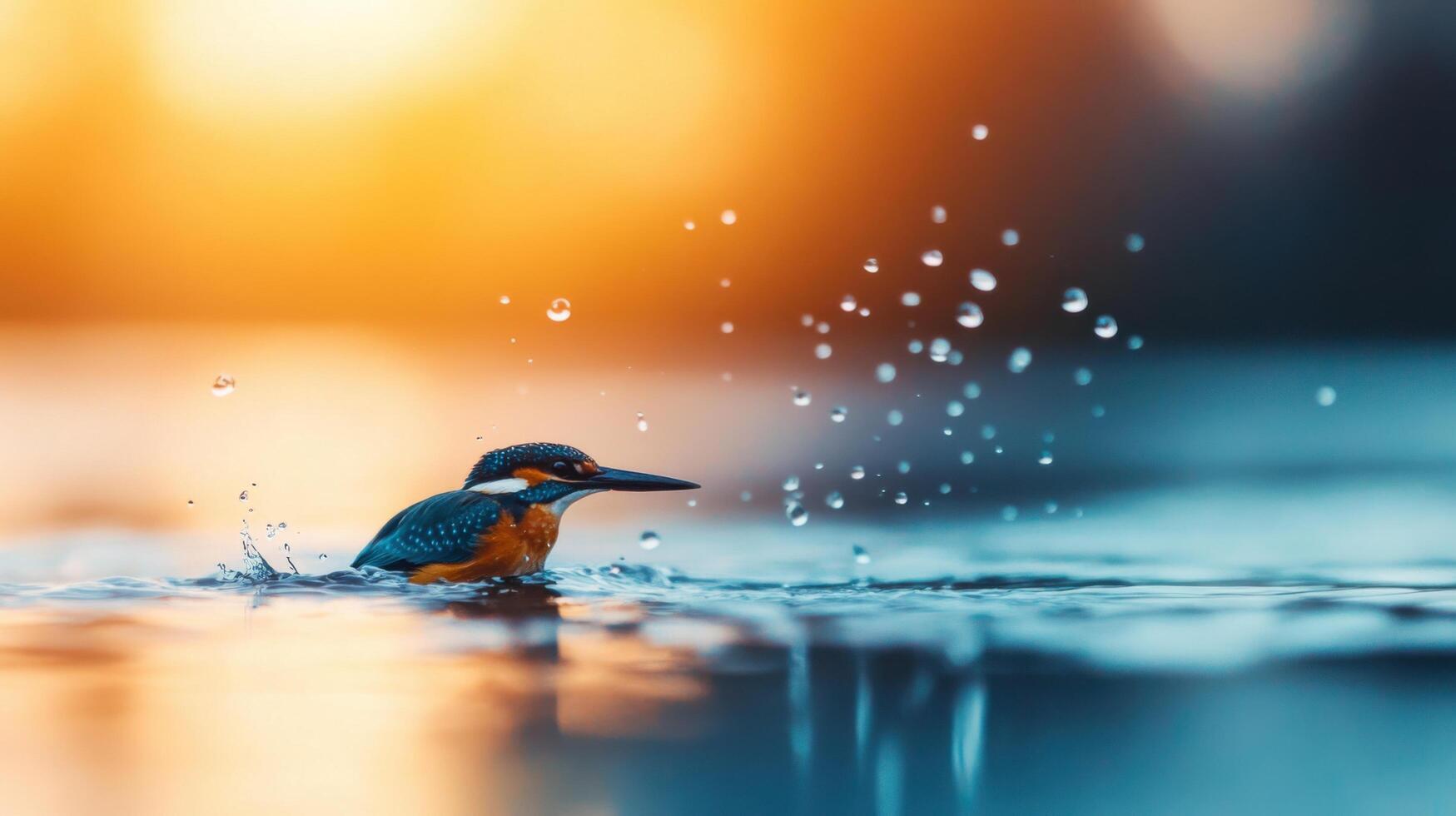 Stunning Kingfisher in Action at Sunset, a Breathtaking Nature Photography photo