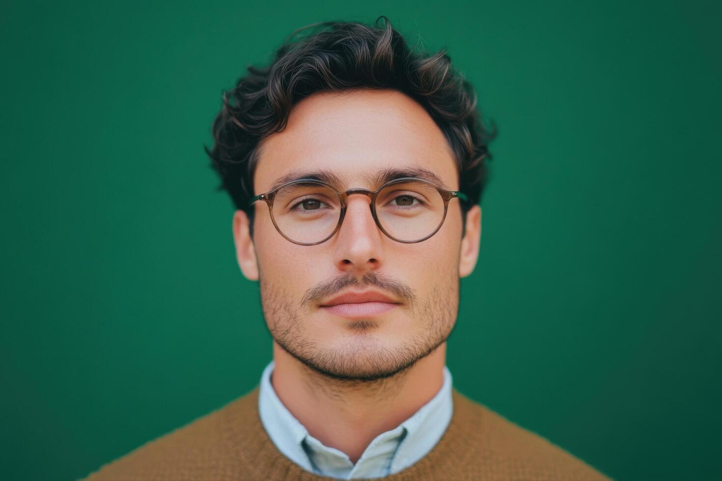 Portrait of a Confident Man with Glasses photo