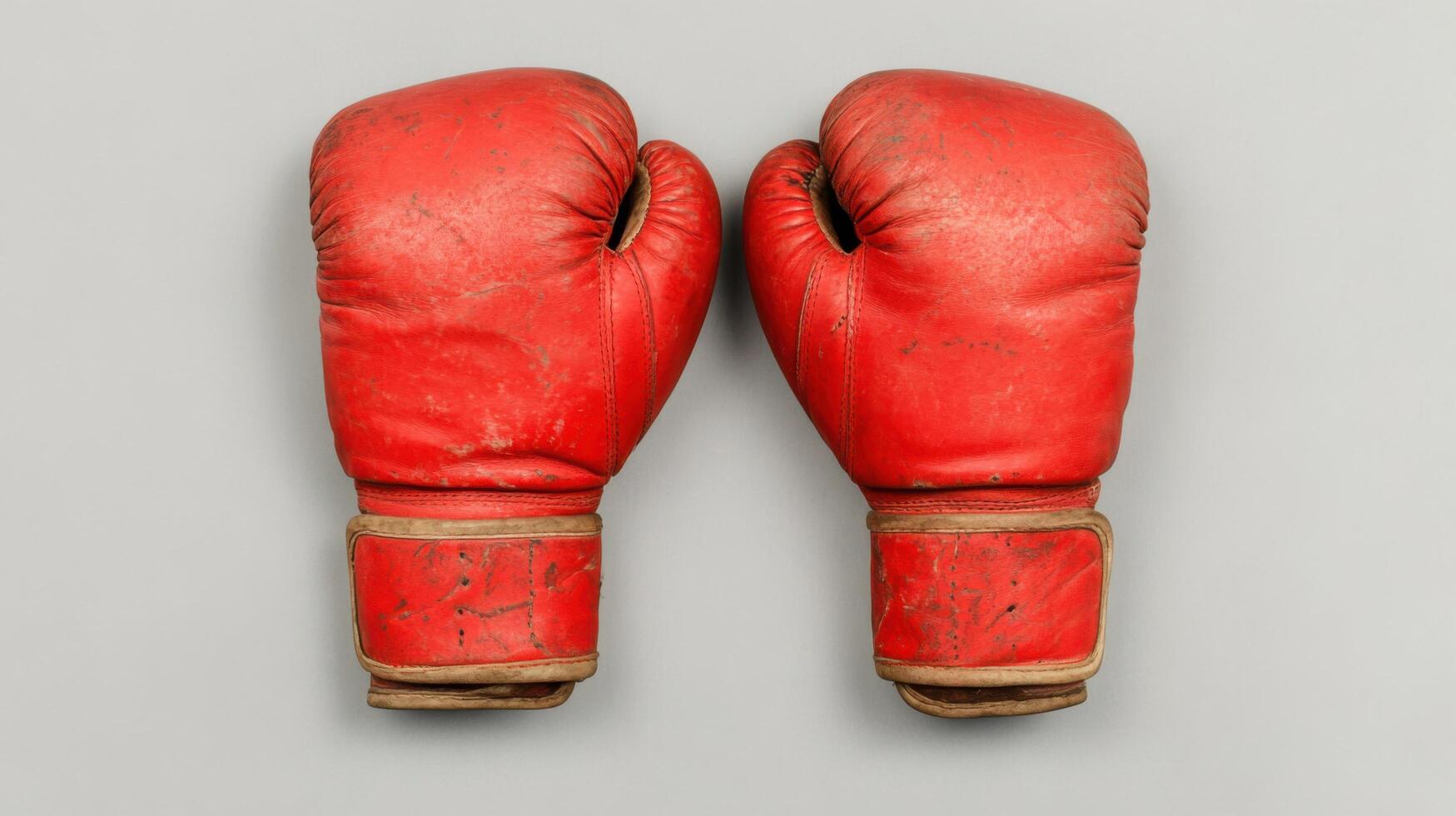 Vintage Red Boxing Gloves A Timeless Symbol of Combat Sport photo