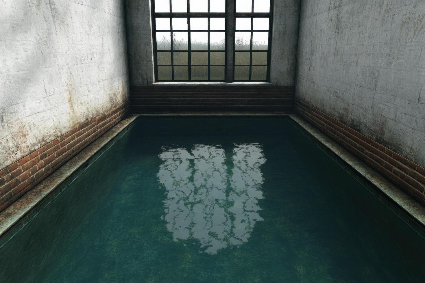 Abandoned Pool Interior A Reflection of Decay in an Old Building photo
