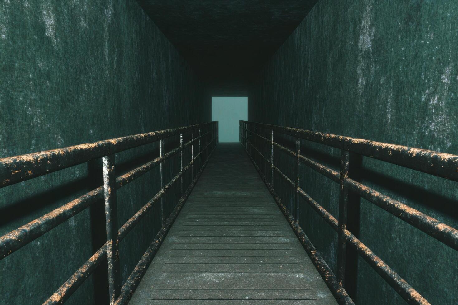 Mysterious Rusty Tunnel Bridge A Dark and Foreboding Passage photo