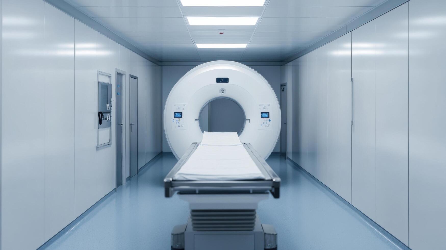 High Tech Medical Imaging Facility A State of the Art CT Scan Room photo
