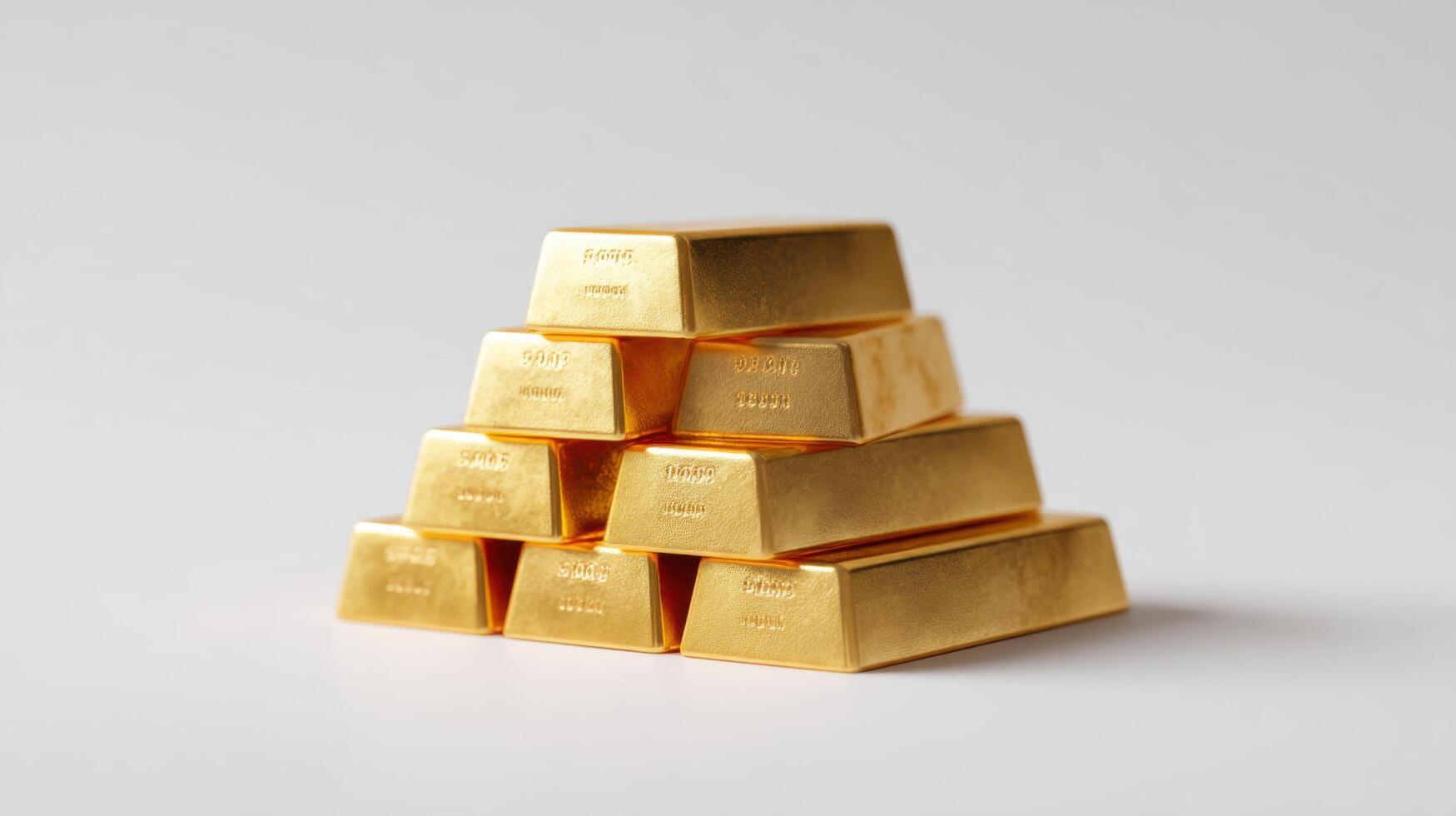 Golden Pyramid of Wealth A Stack of Precious Gold Bars photo