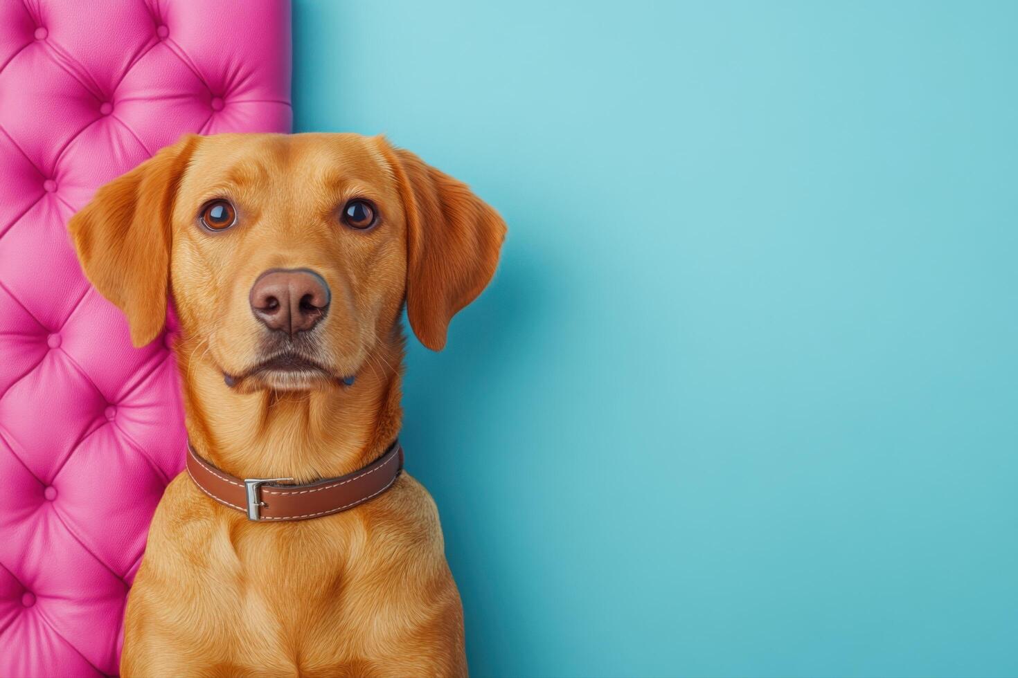 Charming Labrador Dog Portrait Against Vibrant Background photo