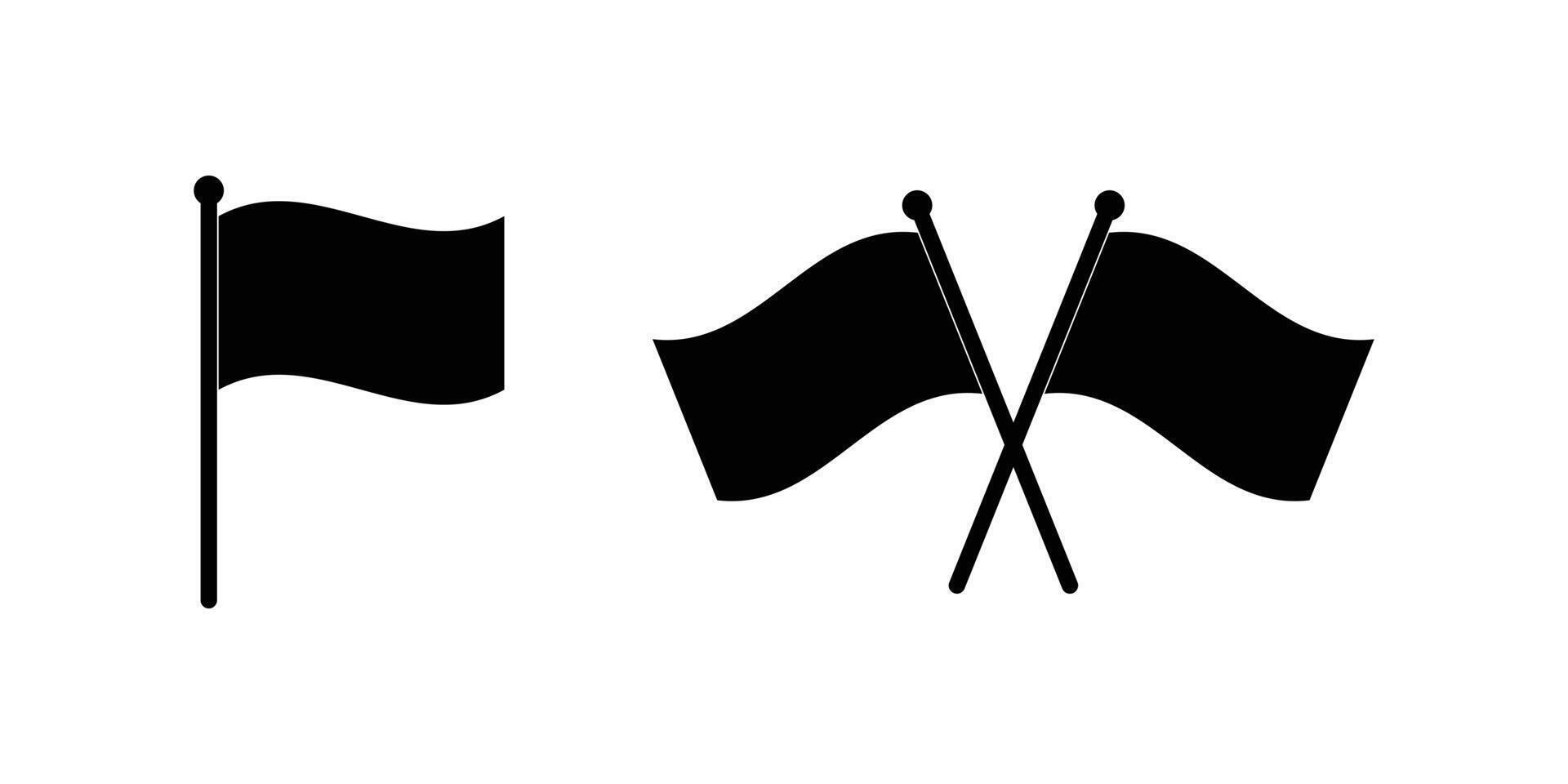 Flag Icon. Graphic Crosses of two black flags crossed. vector
