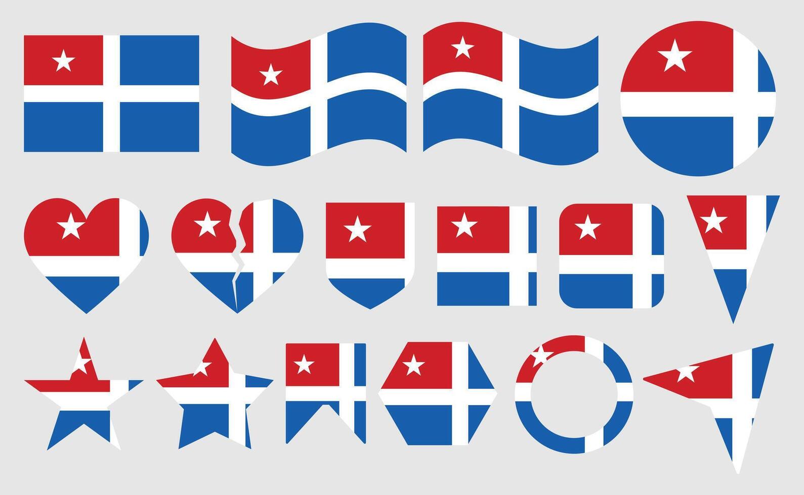 Illustration of the Cretan State Flag. Cretan State Flag Icon set National Symbol of Patriotism and Freedom. vector