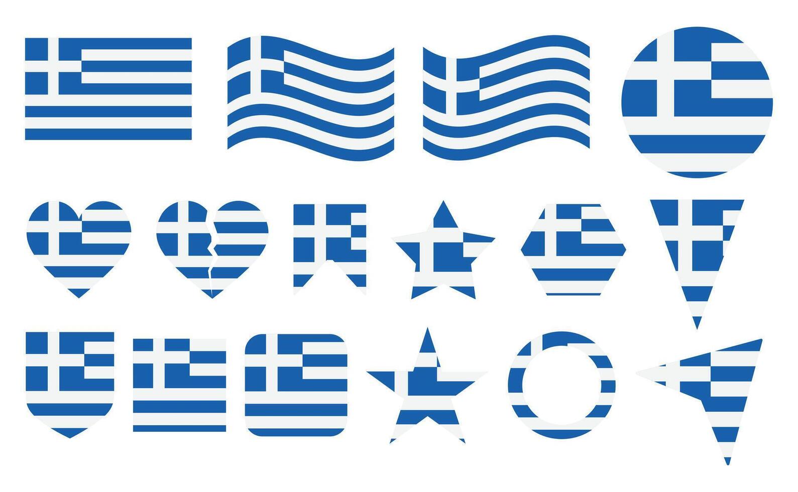 Illustration of the Greece Flag. Greece Flag Icon set National Symbol of Patriotism and Freedom. vector